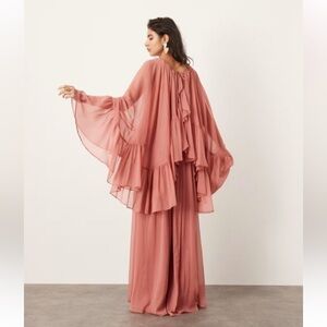 ASOS Edition Ruffle Maxi Dress in Dusty Pink